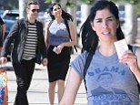 The other man in her life! Sarah Silverman steps out in an 'Obama for yo Mama' T-shirt on a shopping date with boyfriend Michael Sheen