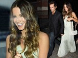 It's a Whiteout! Kate Beckinsale turns heads in billowing silk gown as she walks hand-in-hand with husband Len Wiseman at Chiltern Firehouse