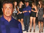 Sylvester Stallone takes his real-life leading ladies for an after-dinner stroll in St. Tropez