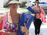 Kaley Cuoco displays her toned abs in sports bra and leggings after leaving yoga class