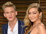 On-off: Model Gigi Hadid, 19, said of her ex-boyfriend, singer Cody Simpson, 17, (pictured together in March), 'He needed his time to focus on his music and he¿s the one who broke up with me'