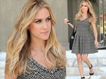 Kristin Cavallari shows off her small waist and slender legs in printed minidress ...12 weeks after giving birth to her son