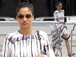 Victoria's Secret model Shanina Shaik, leaves Justin Bieber's party Yacht a strolling in Ibiza