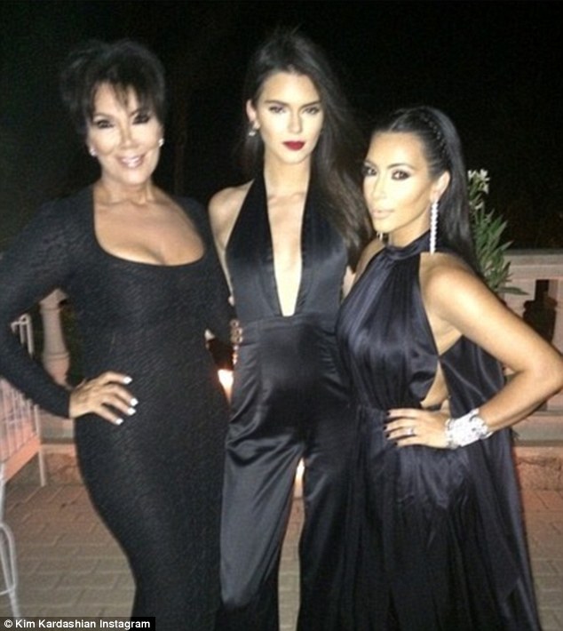 Here come the girls: Kris, Kendall and Kim headed to club Amnesia in Ibiza on Saturday