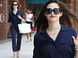 You wouldn't catch Fiona in that! Shameless star Emmy Rossum wows in navy jumpsuit and nude heels as she shops in LA