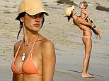 UK CLIENTS MUST CREDIT: AKM-GSI ONLY
EXCLUSIVE: Alessandra Ambrosio has a family fun day at the beach with her kids and Jamie Mazur in Malibu, CA. The Victoria's Secret model put her natural beauty on display with a peach two piece bikini as she played with her daughter Anja and son Noah in the surf and sand.

Pictured: Alessandra Ambrosio and Noah Ambrosio Mazur
Ref: SPL814399  020814   EXCLUSIVE
Picture by: AKM-GSI / Splash News

Splash News and Pictures
Los Angeles:310-821-2666
New York:212-619-2666
London:870-934-2666
photodesk@splashnews.com