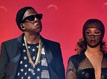 Happy families? Beyonce and Jay-Z took to the stage in Los Angeles on Sunday night amid claims their marriage is breaking down