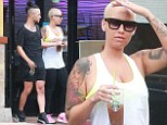 Amber Rose and a friend stop by the Nail Garden to get a manicure in Studio City, California