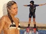 Michelle Rodriguez goes flyboarding