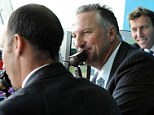 Pundits: Botham (centre) with Michael Atherton (right) and Nasser Hussian in the Sky Sports commentary box