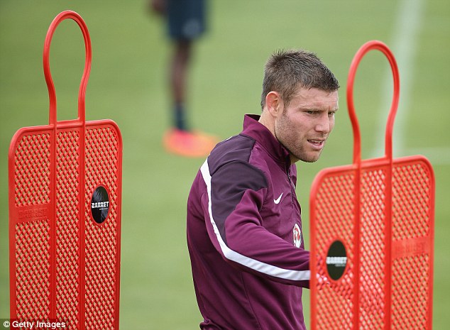 On duty: Milner is currently with the England squad ahead of travelling to the World Cup