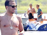 Budding bromance: A shirtless French Montana took a boat ride on Wednesday with Scott Disick in the Hamptons, New York