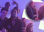 'Good times!' Paris Hilton shares cosy tweet with on-again BFF Kim Kardashian at Ibiza bash... alongside Kanye, Zac and Diddy