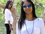 Blooming lovely! Pregnant Zoe Saldana shows off her burgeoning bump in form-fitting sportswear for Beverly Hills hike