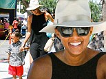 What feud? Charlize Theron bust up looks far from Tia Mowry's mind as she has great day at farmers market with her boy Cree
