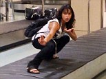 Lost and found: Michelle Rodriguez posted a video of herself posing on the baggage carousel at the airport