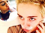 She's spot on! Miley Cyrus flaunts her 'zitcream mustache'... after kissing her piglet Bubba Sue on the lips