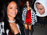 She's eclectic! Rihanna sports red lace dress, knee-high boots and plaid shirt as she parties up a storm with Cara Delevigne after Eminem gig