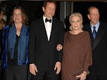 Family first: Late actress Lauren Bacall has left her estate to her three children (from left) Leslie Bogart, Sam Robards and Stephen Bogart. They are pictured at the Governors Awards Gala in Hollywood in 2009