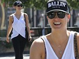 In need of a sweet treat! Kaley Cuoco bares her sculpted arms in a white tank top for post-workout coffee break