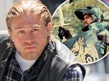 New role: Charlie Hunnam, shown filming Sons Of Anarchy earlier this month in Los Angeles, has been cast to play King Arthur