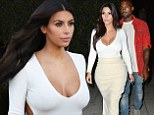 She's heaven-sent! Kim Kardashian is angelic in white at Hollywood studio before enjoying romantic dinner with husband Kanye West