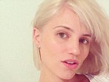 'Midnight makeovers': Freshfaced Dianna Agron debuts new shorter platinum blonde hairdo in Twitter selfie