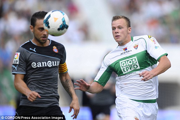 Making his way in Spain: Charlie I'Anson plays for Elche CF and is the only Englishman playing in La Liga