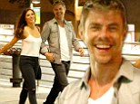 He's got a thing for brunettes: Derek Hough was pictured on a romantic outing with a mystery woman in downtown LA on Saturday