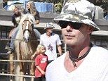 Pony up! Gavin Rossdale takes son Kingston and Zuma horseback riding for a boys day in Burbank
