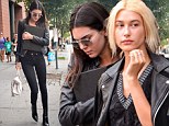 Supportive: Kendall Jenner, right, and Hailey Baldwin, left, were seen attending castings together in New York City on Monday