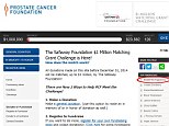 Top fundraiser: The Prostate Cancer Foundation, based in Santa Monica, California, received more than $6,000 in donations from users of 'The Fappening', resulting in the forum collectively becoming the top fundraiser