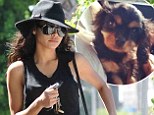 'She's just so cute!' Naya Rivera hits up the beauty salon in floppy hat and black jeans as she introduces new puppy