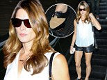 No heels required! Ashley Greene puts on leggy display in a pair of racy leather hotpants and FLAT shoes