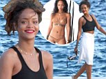 Back on dry land! Rihanna was all covered up while vacationing in France on Wednesday, after posing up a storm in a bikini aboard a yacht