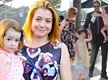 Sweet as American Pie! Alyson Hannigan and husband Alexis Denisof dress up as they take daughters out for dinner in LA