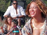 One big happy family! Beyonce celebrates her 33rd birthday with Jay Z and daughter Blue Ivy on the beach in France