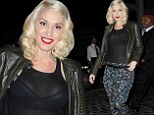 Over exposure! Gwen Stefani flashes her black bra in semi-sheer top on night out in New York