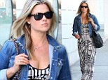 Ali Larter covers up her ever-growing baby bump in patterned maxi dress while out and about in Beverly Hills