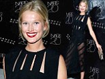 Anniversary party: Toni Garrn wore a sheer black skirt on Thursday to the NARS Cosmetics 20th anniversary party at Barneys in New York City
