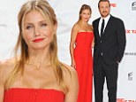 Painting the town red! Cameron Diaz stuns in strapless jumpsuit as she promotes new film Sex Tape in Germany with Jason Segel