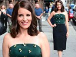 Coming up roses! Tina Fey stuns in a tight ensemble featuring metallic rose embellishments