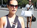 Jordana Brewster displays her toned figure after a workout... before treating herself to Beverly Hills shopping spree