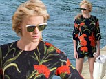 Lara Stone displays her slim figure in floral minidress as glam squad ensures she looks picture perfect for new photoshoot