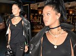 October 9, 2014: Rihanna arrives to the Miami International Airport wearing a see through dress with no bra in Miami, Florida. Rihanna was in Miami Beach for a week recording her new album.\nMandatory Credit: INFphoto.com Ref: infusmi-11/13|sp|CODE000