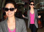 Los Angeles, CA - Actress Emmy Rossum flashes a big smile and greets her fans as she arrives at Los Angeles International Airport to catch a departing flight.\nAKM-GSI       October 17, 2014\nTo License These Photos, Please Contact :\nSteve Ginsburg\n(310) 505-8447\n(323) 423-9397\nsteve@akmgsi.com\nsales@akmgsi.com\nor\nMaria Buda\n(917) 242-1505\nmbuda@akmgsi.com\nginsburgspalyinc@gmail.com