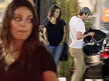 *EXCLUSIVE* **SHOT ON 10/24/14** Sherman Oaks, CA - New parents Mila Kunis and Ashton Kutcher take their newborn daughter Wyatt out to The Gadarene Swine where they met up with a couple of friends.  Mila showed off her post-baby body and kept her look simple in a black tee with capri jeans and red slip on shoes.  Ashton carried his daughter in a baby carrier and safely put her inside the car.  After the group chatted outside, they said their goodbyes and went their separate ways.\\n\\nAKM-GSI          October 24, 2014\\n\\n\\nTo License These Photos, Please Contact :\\n\\nSteve Ginsburg\\n(310) 505-8447\\n(323) 423-9397\\nsteve@akmgsi.com\\nsales@akmgsi.com\\n\\nor\\n\\nMaria Buda\\n(917) 242-1505\\nmbuda@akmgsi.com\\nginsburgspalyinc@gmail.com