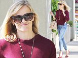 Picture Shows: Reese Witherspoon  October 27, 2014\n \n 'Wild' actress Reese Witherspoon is spotted running some daily errands in Santa Monica, California. Reese looked chic and casual in a burgundy sweater with matching pointed pumps and blue denim jeans.\n \n Non Exclusive\n UK RIGHTS ONLY\n \n Pictures by : FameFlynet UK © 2014\n Tel : +44 (0)20 3551 5049\n Email : info@fameflynet.uk.com