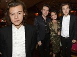 LONDON, ENGLAND - OCTOBER 28:  (L to R) Nick Grimshaw, Jaime Winstone and Harry Styles attend the launch of Annabel's Docu-Film "A String of Naked Lightbulbs" at Annabel's on October 28, 2014 in London, England.  (Photo by David M. Benett/Getty Images for Birley Group - Annabel's)