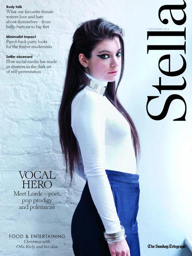 Cover girl: Lorde showcased a very different look as the star on the front of the UK Sunday Telegraph's Stella Magazine